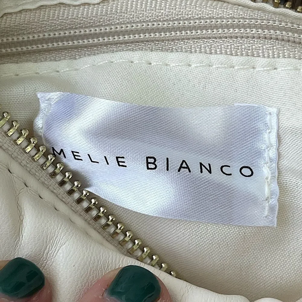 Melie Bianco Ivory Faux Leather Knot Bag NWT